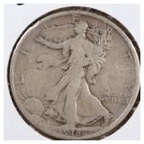 US Silver Coins 1918, 1918-D Walking Liberty Half
