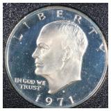 US Silver Coins 1971, 1972,1971 IKE Dollar 3 coins