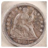 US Silver Coins 1851 Seated Liberty Half Dime Circ