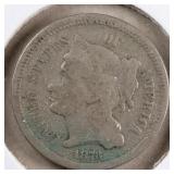 US Coins 1873 Three Cents Circulated