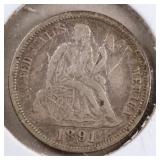 US Silver Coins 1891-O, 1891-S Seated Liberty Dime