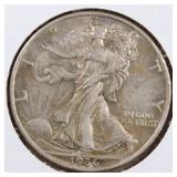 US Silver Coins 1936, 1937-D Walking Liberty Half