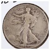 US Silver Coins 1938-D Walking Liberty Half Dollar