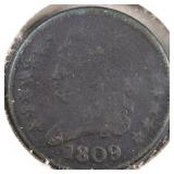 US Coins 1809 1/2 Cent Circulated
