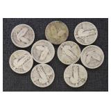 US Silver Coins various Standing Liberty Quarters