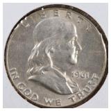 US Silver Coins 1961-D, 1963 Franklin Half Dollar