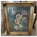 Floral picture vase with roses