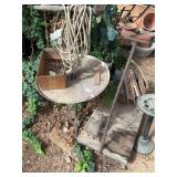 Vintage table with pull cart