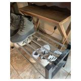 Shoe rack and wooden table