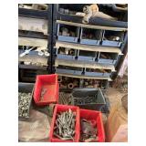 Miscellaneous nuts and bolts with nails