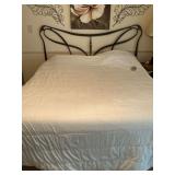 King sized Tempur-pedic bed with iron headboard
