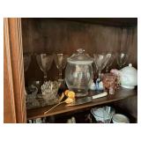 Assorted shelf of glassware