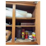 Miscellaneous items, contents of upper cabinets