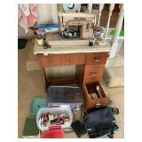 Singer sewing machine and cabinet