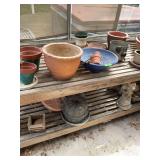 Flower pots and planting table
