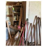 Assorted tools, fan, and miscellaneous