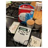Weather radio, carbon monoxide detector, and other items