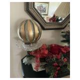 Christmas Decor, mirror, and lamp