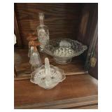Assorted clear glass items