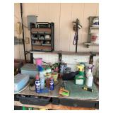Planting station with pots and chemicals