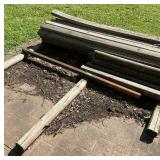 Landscaping timbers, white planter, 12 decorative stepping stones