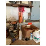 Contents of cabinet and contents on wall