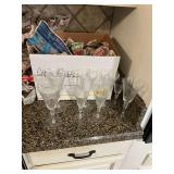 Clear goblets with pineapple imprint