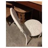 Patio chair with two end tables