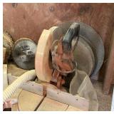 Miter saw, handheld vac, saw blades and cut out blades