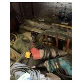Miscellaneous hand tools, planer jointer under workbench