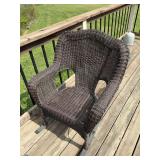 Wicker rocker and shepherds hooks