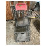Heated water bowl and two collapsible pet crates