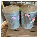 2- 20 gallon metal trash cans