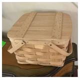 Wooden picnic basket