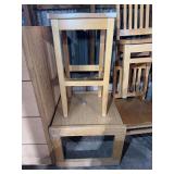 Light wood finish table and end table