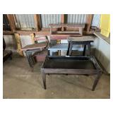 Group of Small Wooden Furniture Pieces - Tables, Bench, Stool, Desk