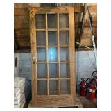 Wood Framed 15 Pane Glass Doors