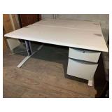 White Drafting Table Desk with Drawers