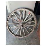 31" Wooden Wagon Wheel with Added Lighting