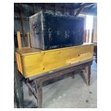 Wardrobe Trunk, Wood Bench and Table