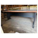 Office Desk with Black Metal Frame - 27x72x24 Inches