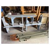 Folding Chairs and Wooden Benches