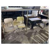 Lot of Four Assorted School Desks and Chairs