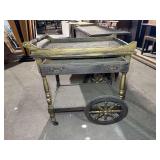 Wooden Serving Cart with Wheels and Drawer