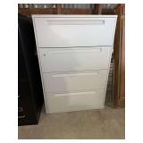 1-White 4-Drawer Lateral File Cabinet with Key