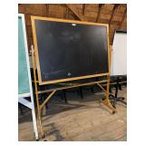 Large Oak Framed Rolling Blackboard on Stand