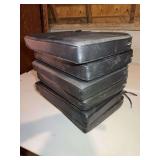 Set of Six Black Vinyl Cushions