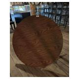 Round Wood Table with Metal Base, 48x30