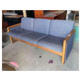 Upholstered Three-Cushion Sofa with Wooden Frame