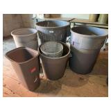 Assorted Collection of Trash Cans